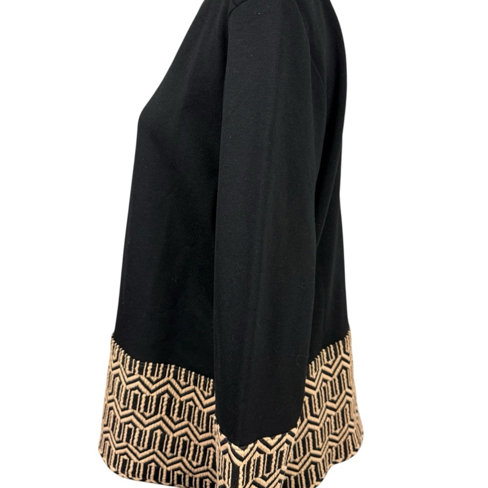 NWT Chico's blocked jacquard Black and Gold Patterned top size 2-large/12 - Picture 4 of 12